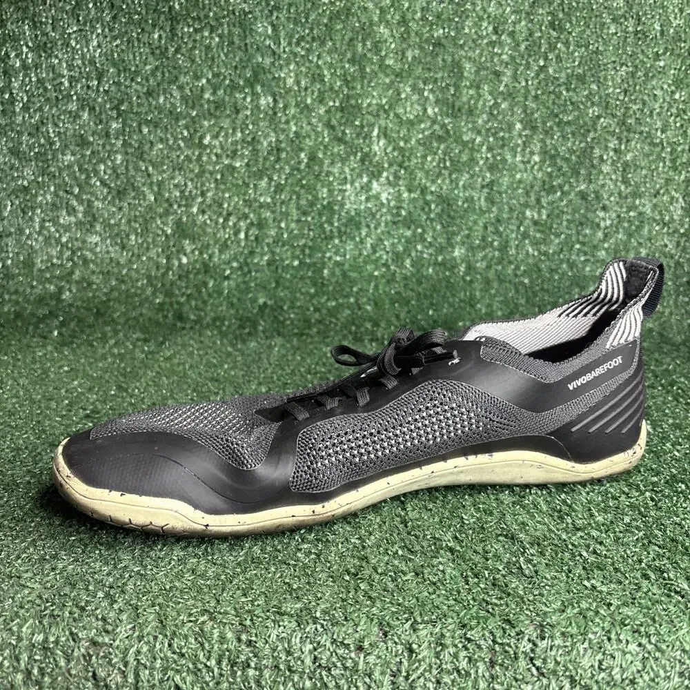 Vivobarefoot Geo Racer Knit Sneakers Black White Mens EU 45 / US 12 Eco Friendly